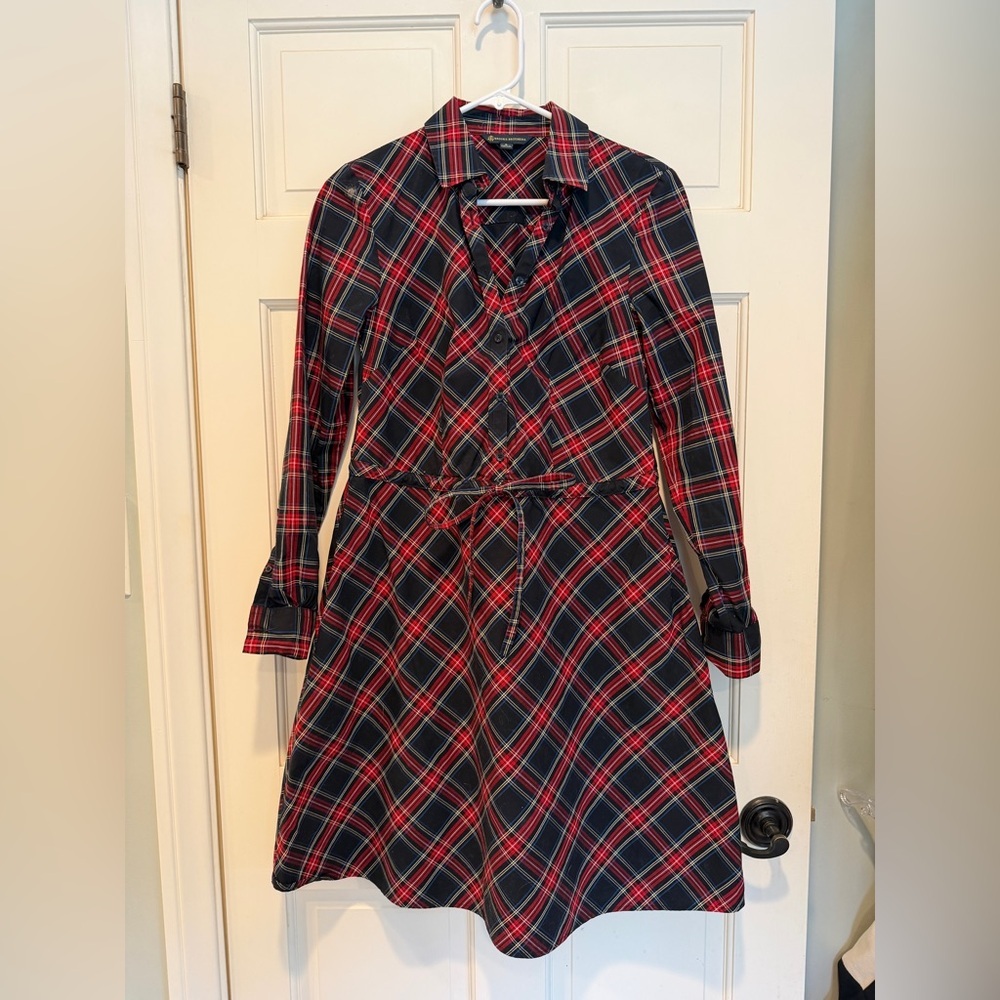 Plaid Brooks Brother 100% cotton tartan Button-Up Dress